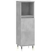 Armadietto Bagno | Armadio da bagno Grigio Cemento 30x30x100 cm Legno Multistrato