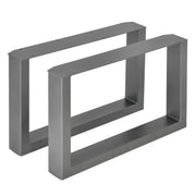 Set di 2 gambe rettangolari per tavolo in metallo 64 cm grigio acciaio 03_0003672