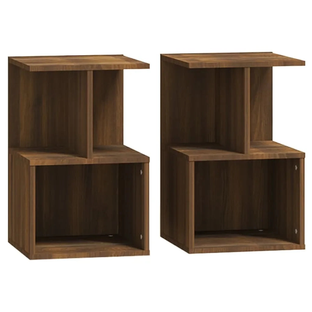 Comodini 2 pz Rovere Marrone 35x35x55 cm in Legno Multistrato 815188