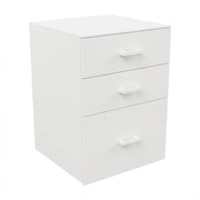 Lyra - Cassettiera Porta Stampante 3 Cassetti Mobiletto da Ufficio con Ruote in Legno MDF Bianco