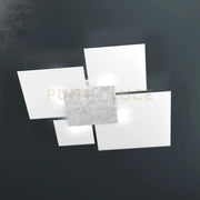 UPGRADE-90 APPLIQUE-PLAFONIERA 4 LUCI FOGLIA ARGENTO 1148-90-FA