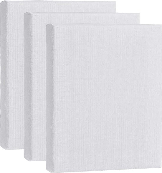 Set di 3 teloni da pittura a tela di cotone acrilico/olio non acido - 15 x 20 cm - 1,5 cm di spessore - vuoti