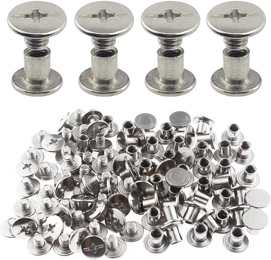 Kit di viti diverse - 50 paia | Viti a testa a coda viti a chiodo viti a coda rotonda | Viti a testa a coda rotonda per DIY decorazione pelle libri album fotografici M5* 8mm