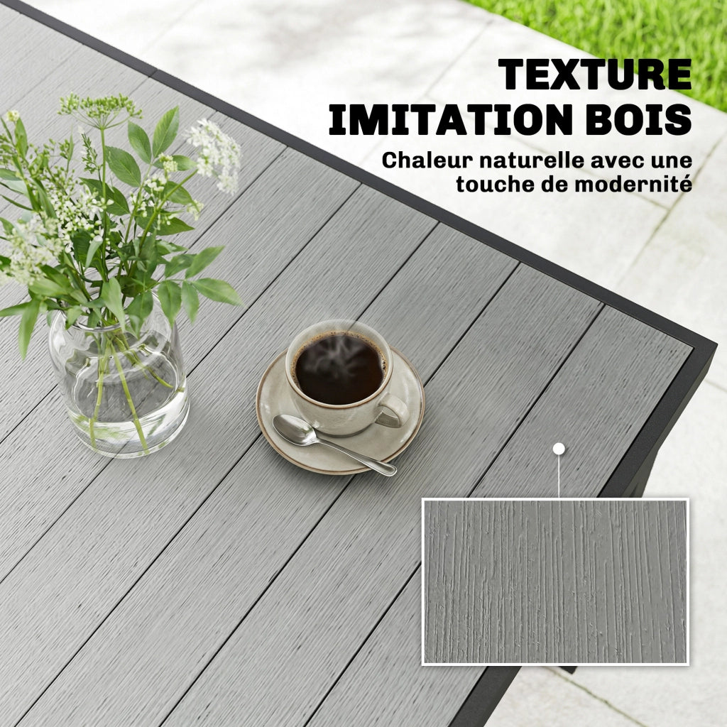 Tavolo da pranzo allungabile per esterni in polyrattan ¨C zephmum ¨C grigio 140x90x74 cm