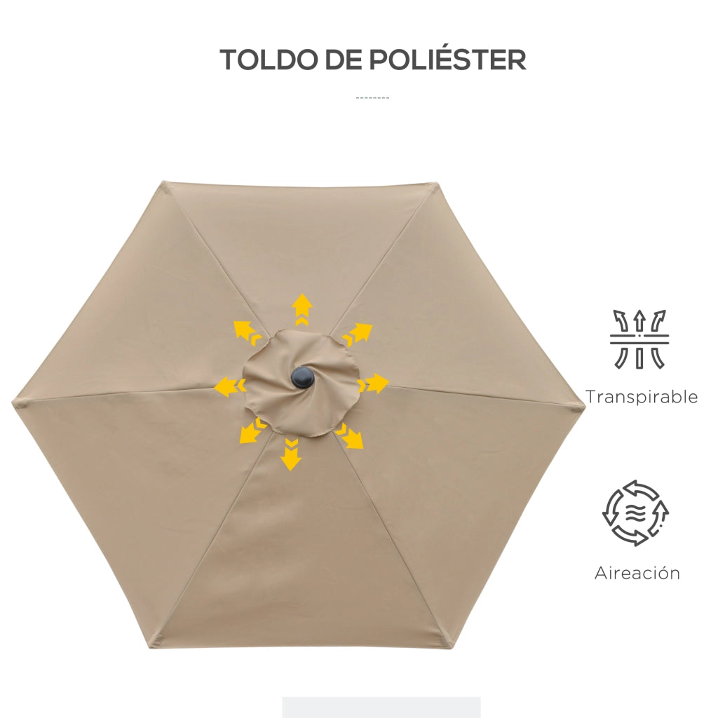 Ombrellone da Giardino Basculante Impermeabile ¨C zephmum ¨C ?230x216 cm Color Cachi