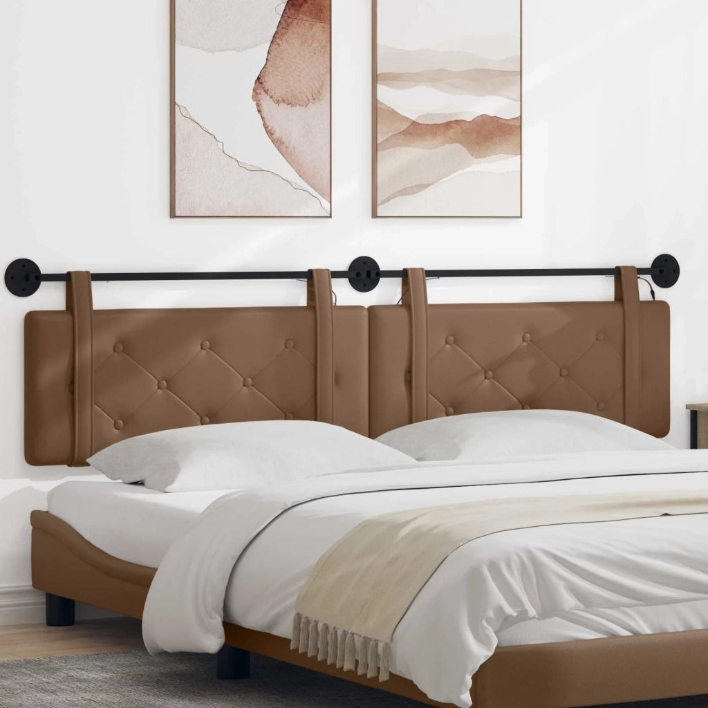 Testiera sospesa Con luce LED Cappuccino Similpelle