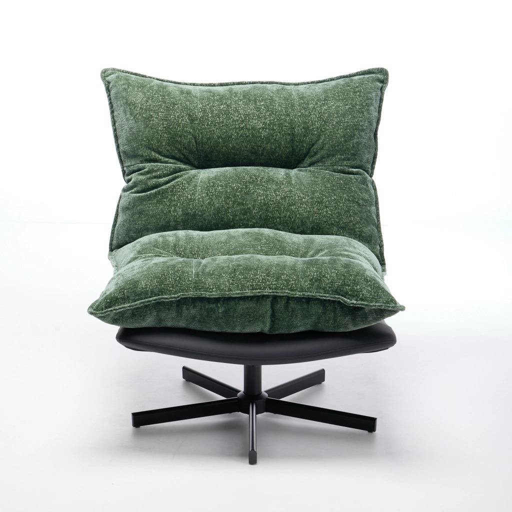 Poltrona Relax Girevole Reclinabile ¨C MINIMAL ¨C Verde, Similpelle, Chenille, Schienale Regolabile
