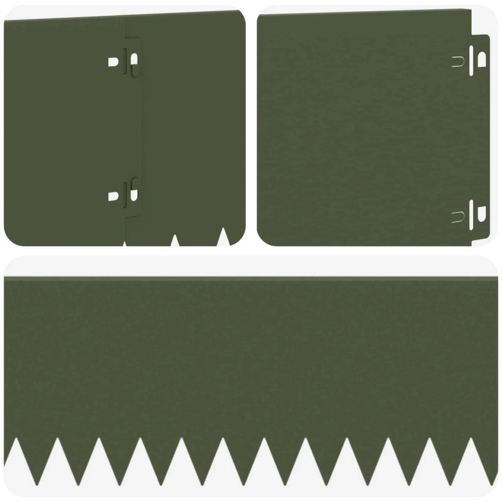 Bordura per Prato 20 pcs 103 x 20 cm Acciaio Verde Oliva 8008381
