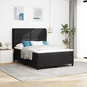 Letto a molle con materasso Nero 200 x 140 cm Velluto 3340984