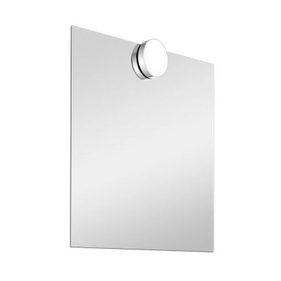 Specchio bagno 50x60 cm reversibile con applique LED frontale