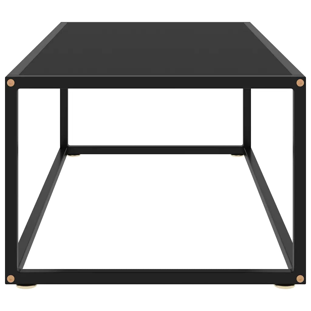 Tavolino da salotto | Tavolino da caff¨¨ | Tavolino da Soggiorno Nero con Vetro Nero 100x50x35 cm