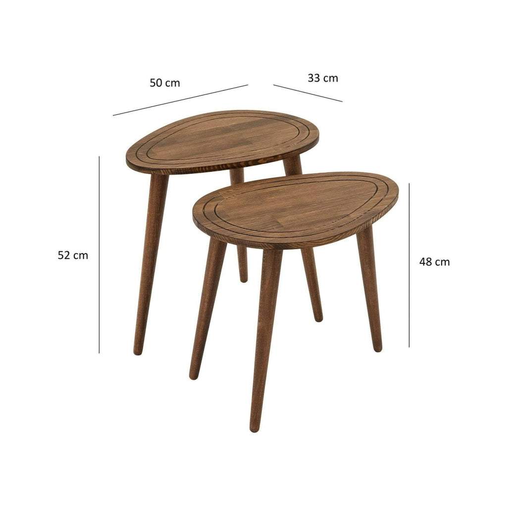 Tavolino da salotto Janequeo, Tavolo basso da caffè, Portariviste per divano, Ripiano da soggiorno, 50x33h52 cm, Noce