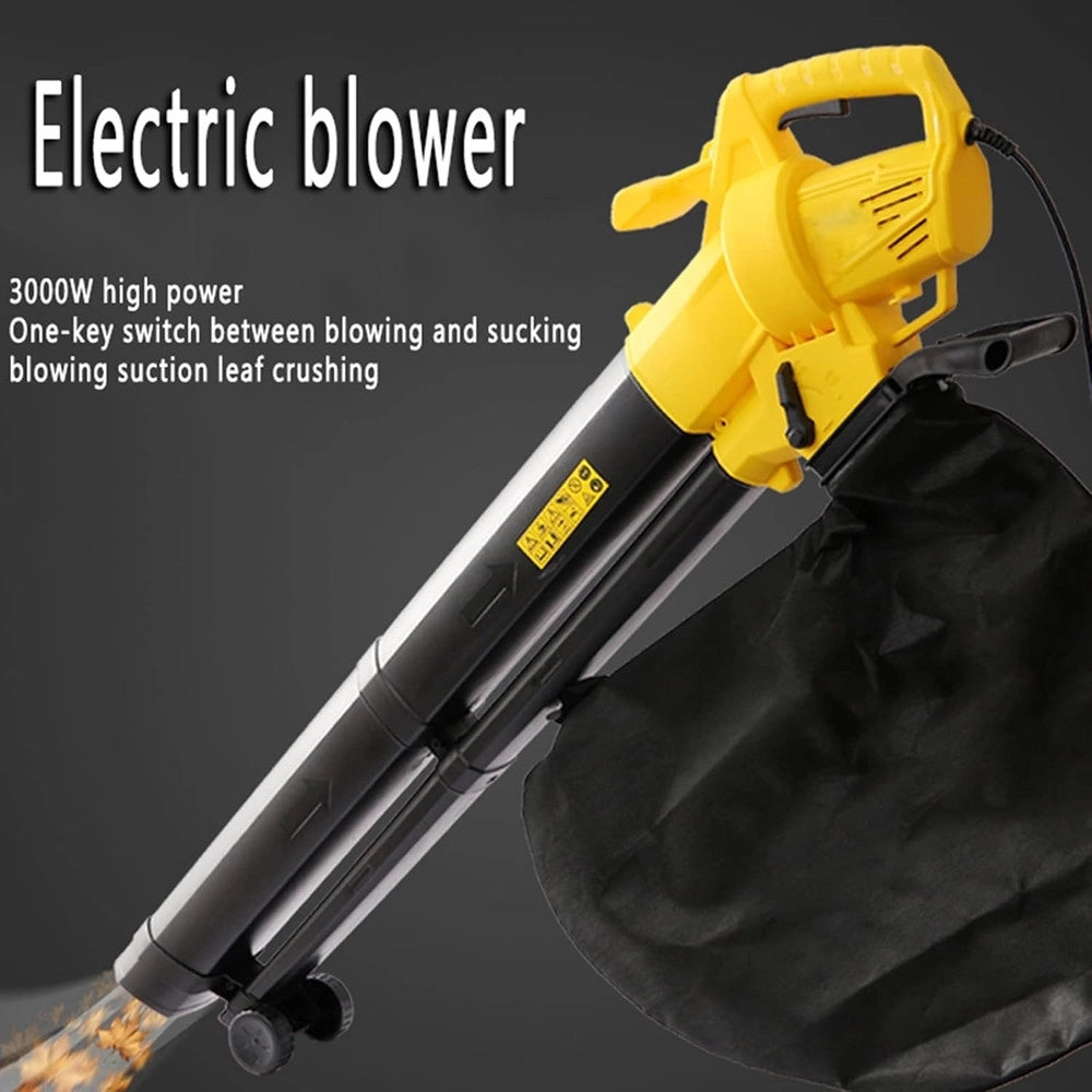Trade Shop - Aspiratore Per Foglie Da 3000w Elettrico 3 In 1 Soffiatore Con Sacco Raccolta Da 35 Litri -