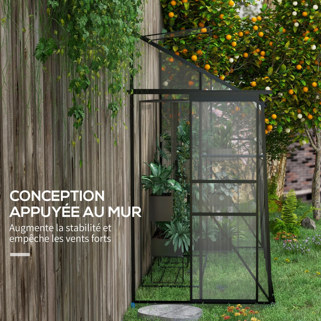 Serra da giardino in policarbonato ¨C zephmum ¨C nero 127x253x240 cm
