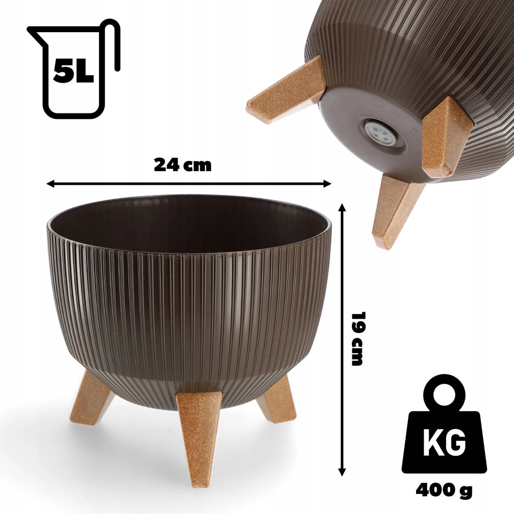 Vaso da giardino KADAX con gambe per fiori, grande ciotola rotonda da 24 cm