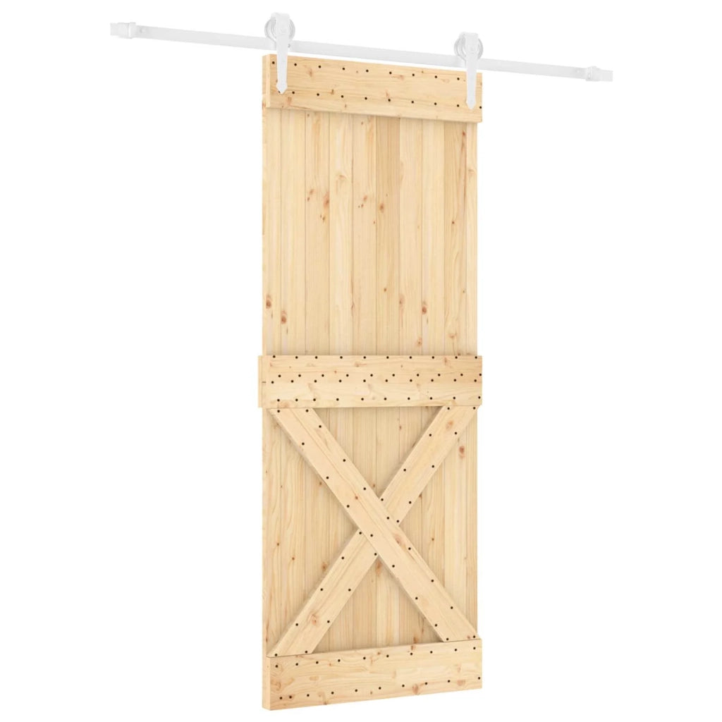 Porta scorrevole Naturale e Bianco 80 x 210 cm