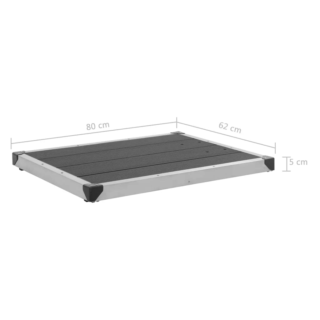 Piatto doccia da esterno piatto doccia da giardino piatto doccia da terrazza piatto doccia da piscina acciaio inox WPC 80 x 62 cm grigio 02_0001981