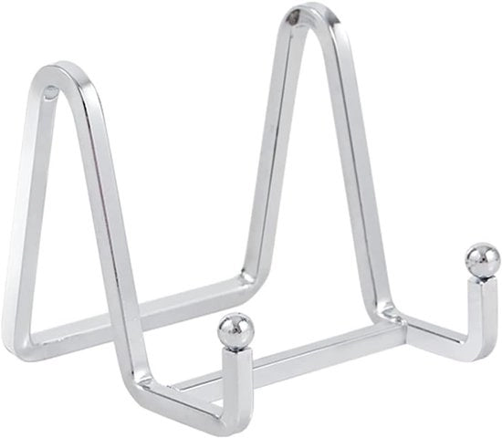Supporto per Display - Placca Metallica - 3 Pollici - Supporto per Tavolo con Fermo - Posizionamento Decorativo - Eseguenti in Acciaio di Alta Qualità - Supporto per Display