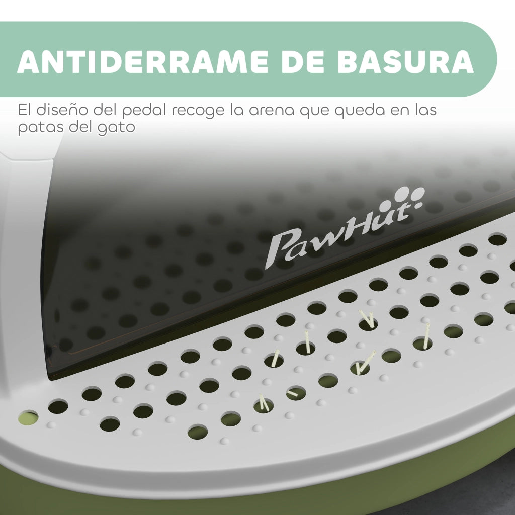 Arenero per Gatti con Filtro e Bandeja Estraibile ¨C Zephmum ¨C 40.5x52x39 cm Bianco e Verde