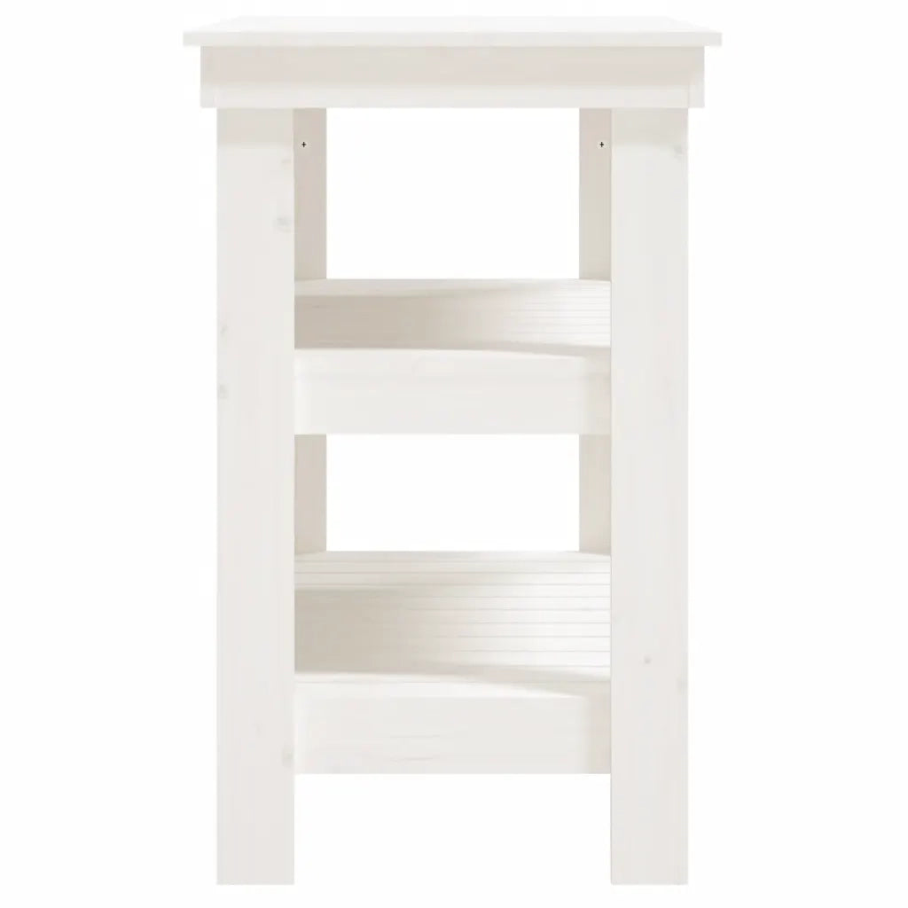 Banco da Lavoro Bianco 78,5x50x80 cm in Legno Massello di Pino 823640