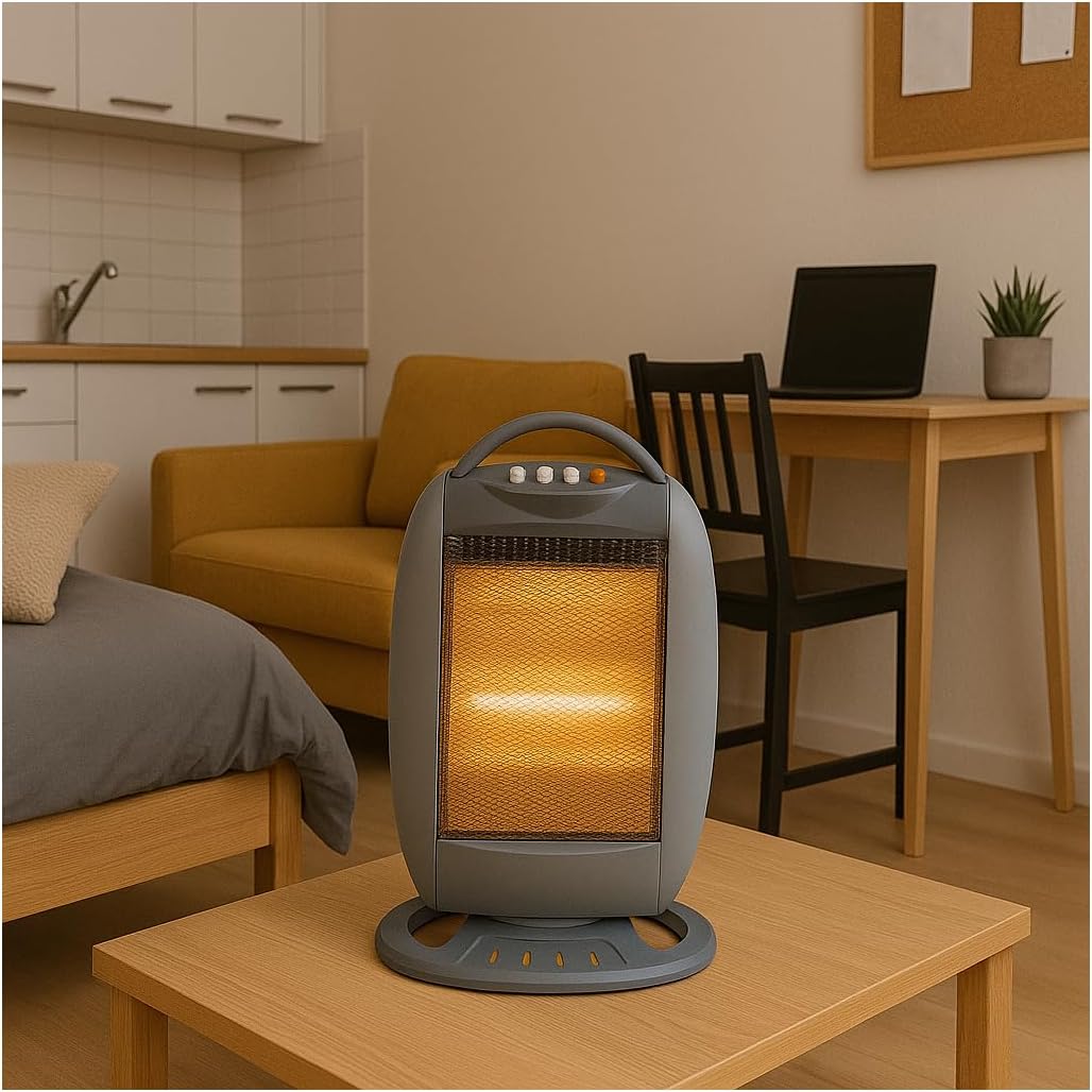 NIKLAS CLASSIC STUFA ALOGENA 1200W oscillante 3 potenze grigia