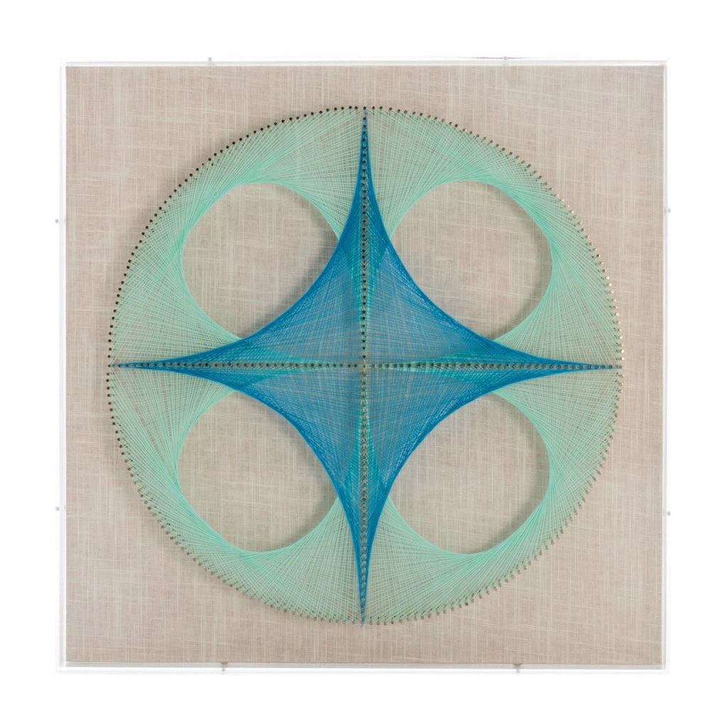 Quadro filo geometrico Clover 45x45 cm turchese e teal Vikasa Home