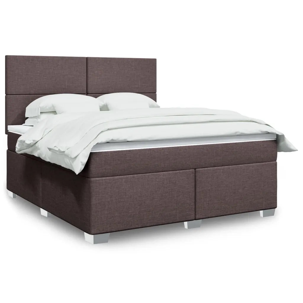 vidaXL Giroletto a Molle con Materasso Marrone Scuro 180x200cm Tessuto