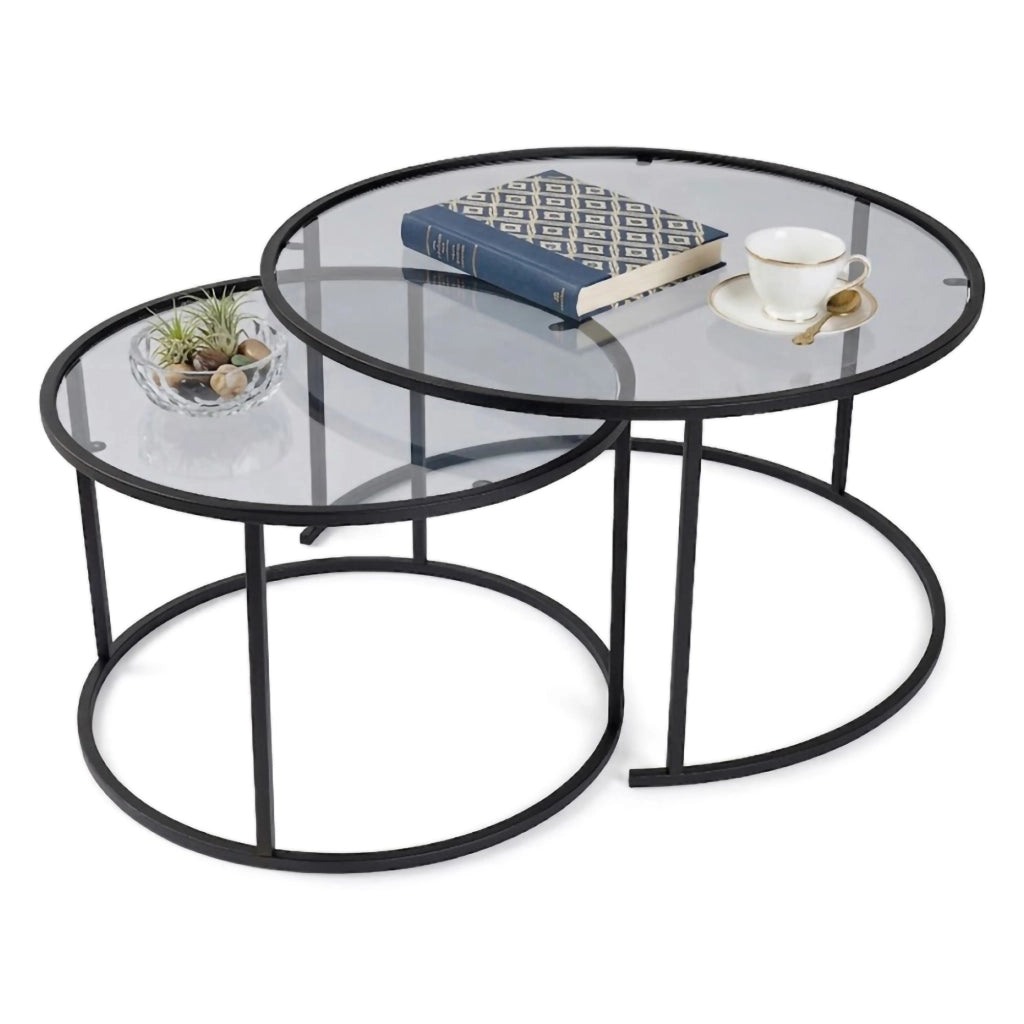 Lambrugo, Tavolino da Salotto Modulabile, 60x60x39h cm Nero