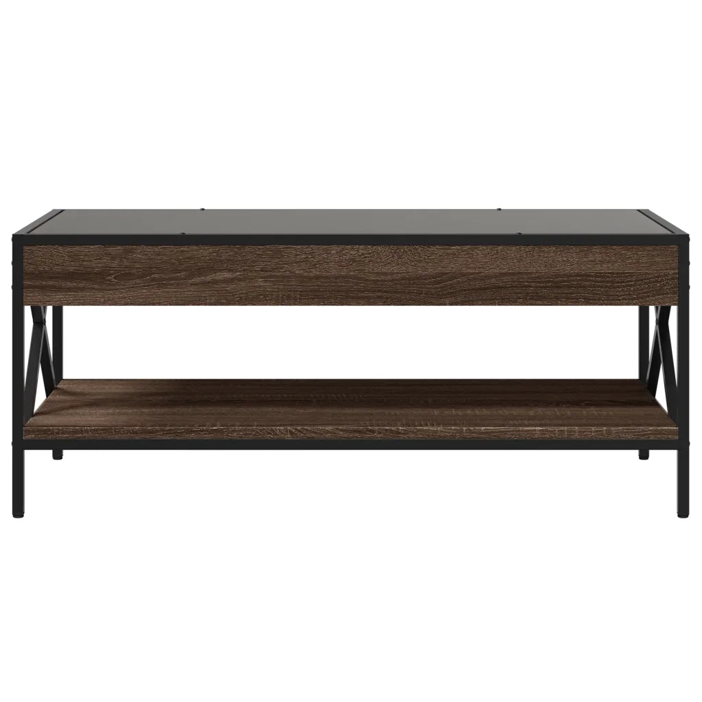 Tavolino da Salotto con LED Infinity Rovere Marrone 90x50x38 cm