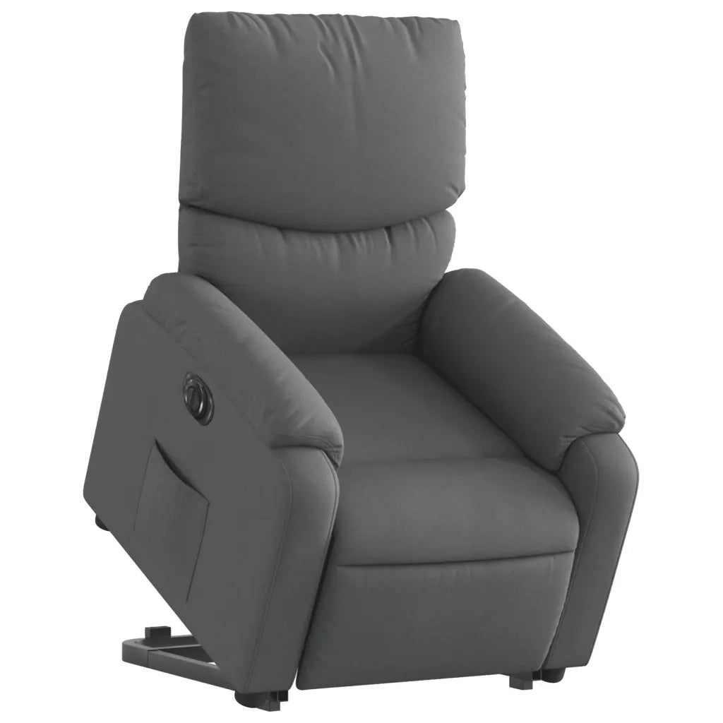 Poltrona | Sedia Relax Alzapersona Reclinabile Elettrica Grigio Scuro Tessuto