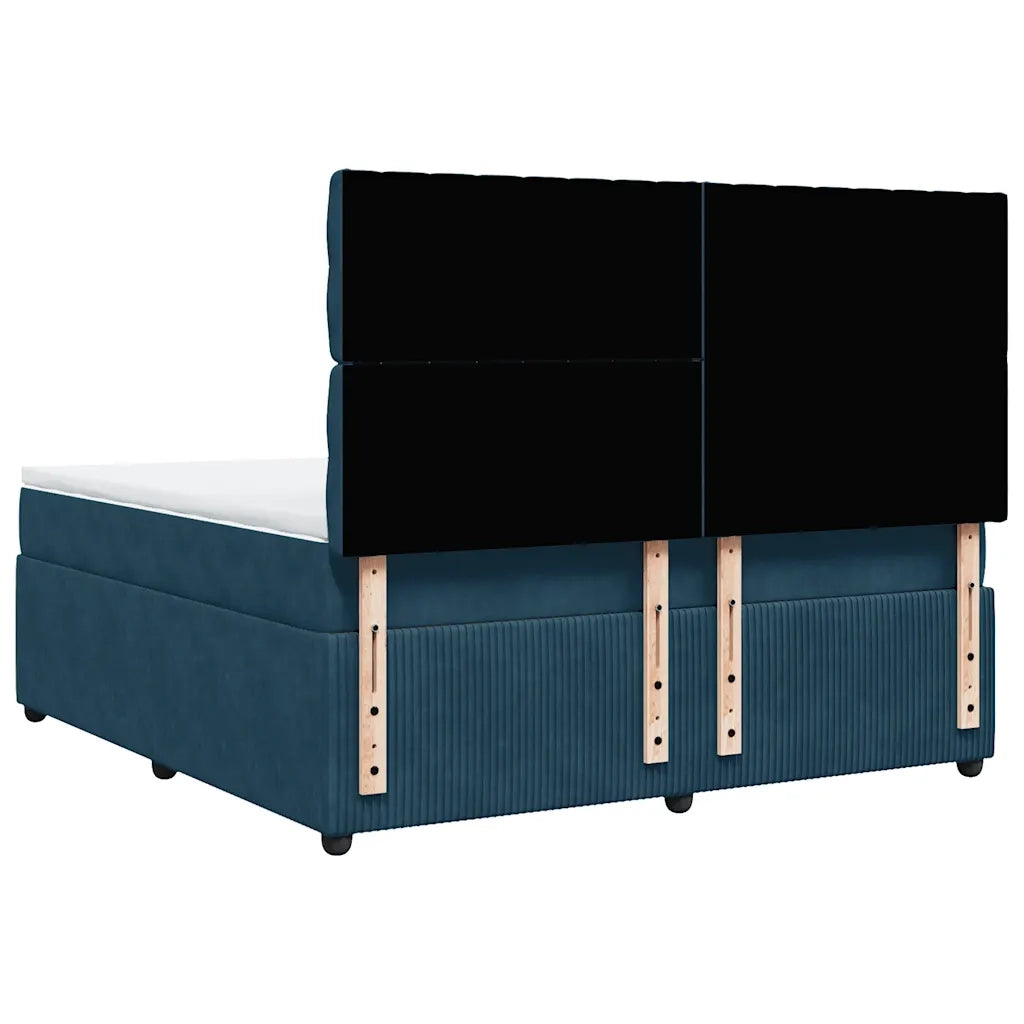 Giroletto a Molle con Materasso Blu 180x200 cm in Velluto 3294716