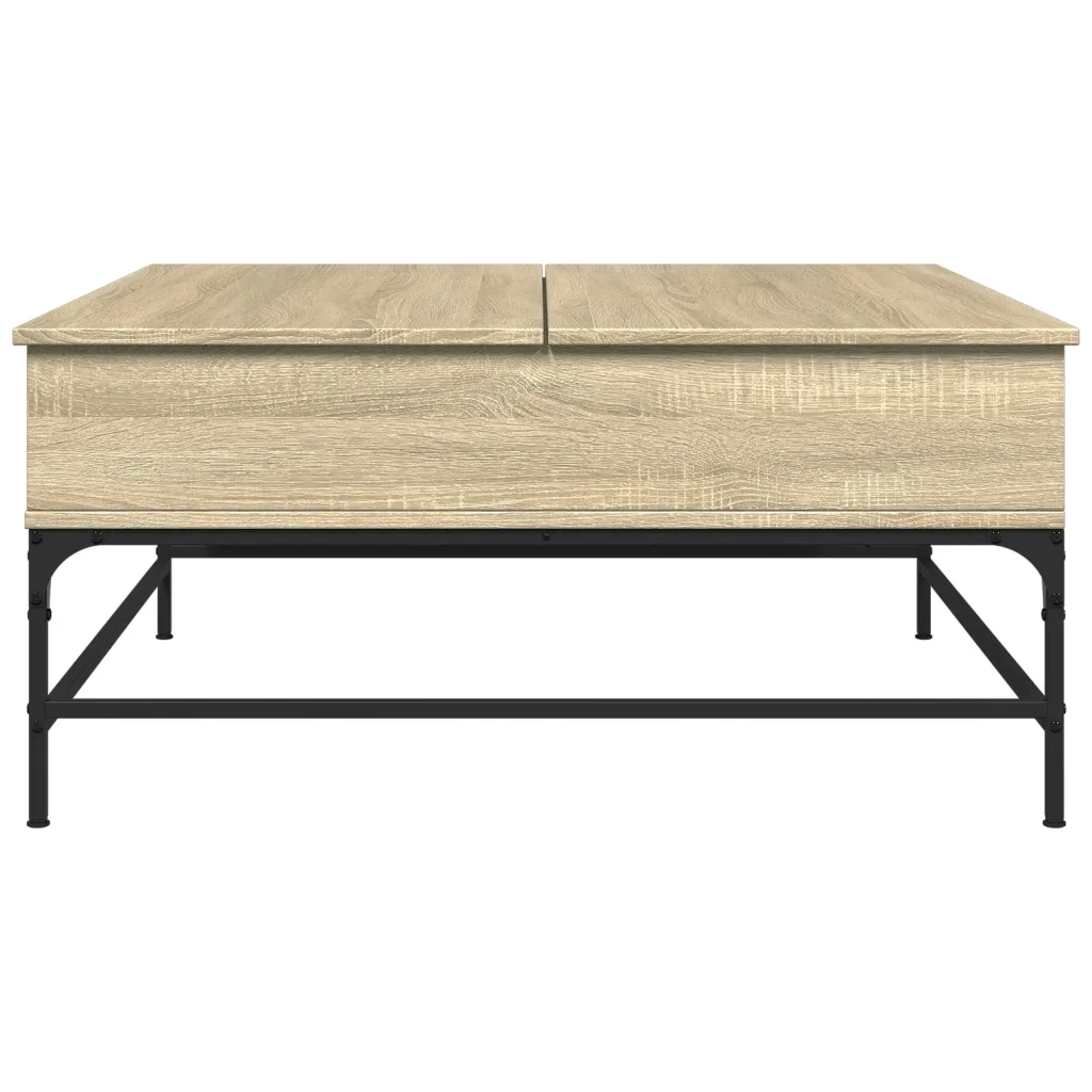 Tavolino Rovere Sonoma 95x95x45 cm Legno Multistrato e Metallo 3217065