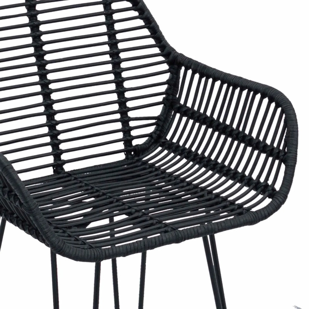 Sedia da Bar 2 pcs 55 x 52 x 92 cm Rattan e Ferro