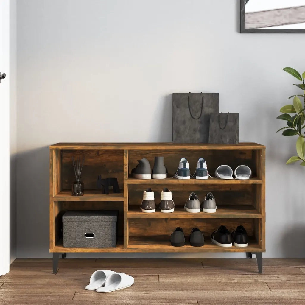 Scarpiera | Mobile per scarpe Rovere Fumo 102x36x60 cm in Legno Multistrato
