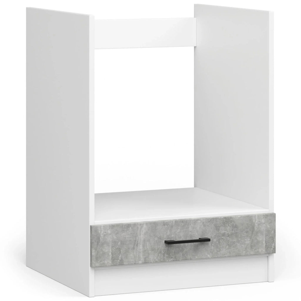 Mobile da cucina per incasso del forno AKORD S60 sistema OLIWIA Bianco 60 cm 1 anta inserto frontale Cemento 60x55x82 cm