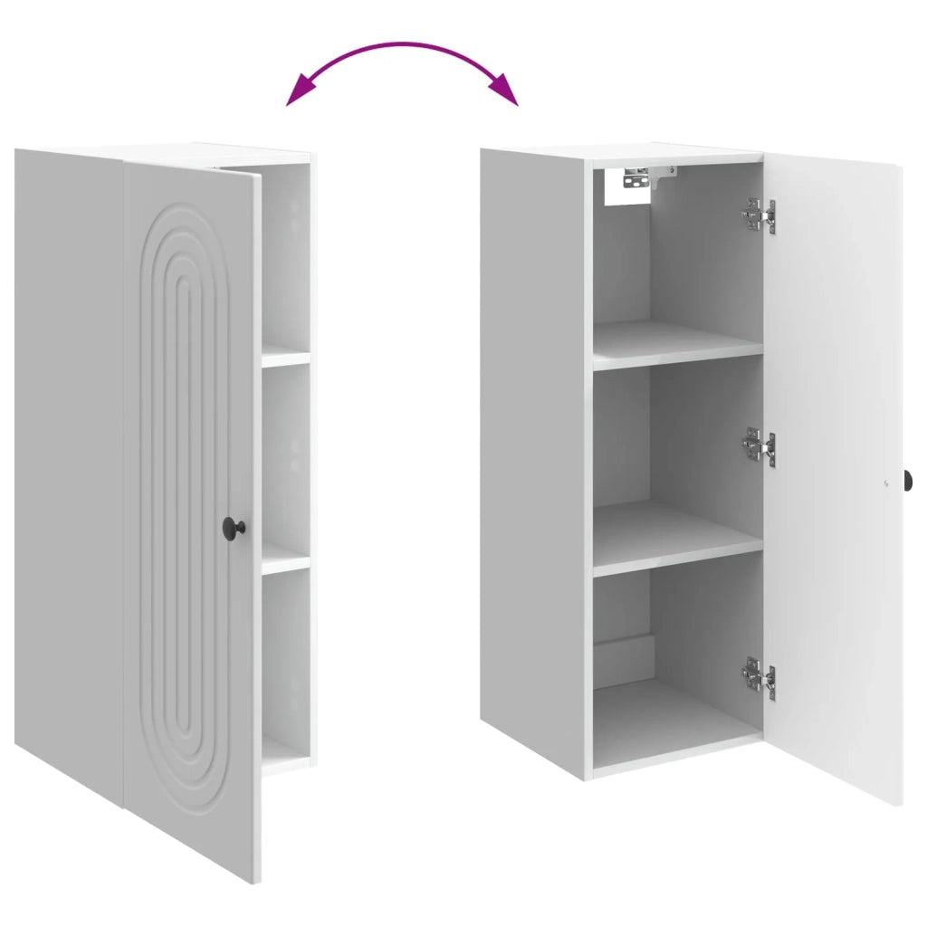 Mobiletto a muro Bianco Lucido 33 x 34,5 x 90 cm 898079