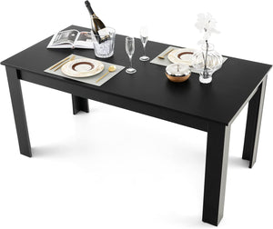 Tavolo da Pranzo 160 x 80 x 76 cm, Tavolo da Cucina Rettangolare con Piano Grande e Gambe Robuste, Tavolo per Massimo 8 Persone (Nero)
