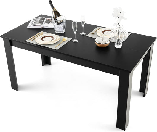 Tavolo da Pranzo 160 x 80 x 76 cm, Tavolo da Cucina Rettangolare con Piano Grande e Gambe Robuste, Tavolo per Massimo 8 Persone (Nero)