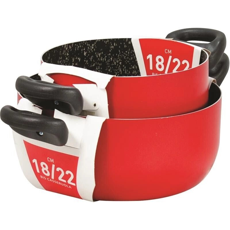 MAURY'S JULIEN SET BIS DI CASSERUOLE 18 + 22 CM ANTIADERENTI