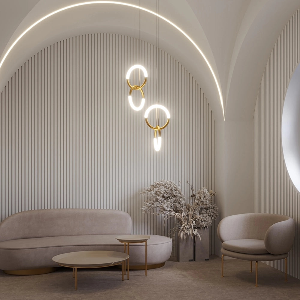 Maytoni Lampadario Moderno Node 1 luce LED integrato oro metallo diffusore opaco