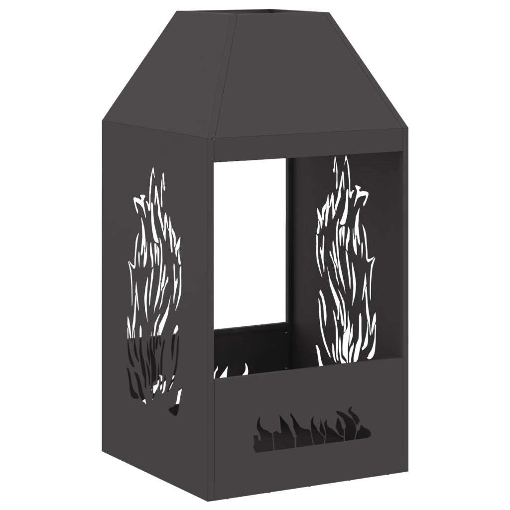Focolare Nero 50x50x100 cm Acciaio