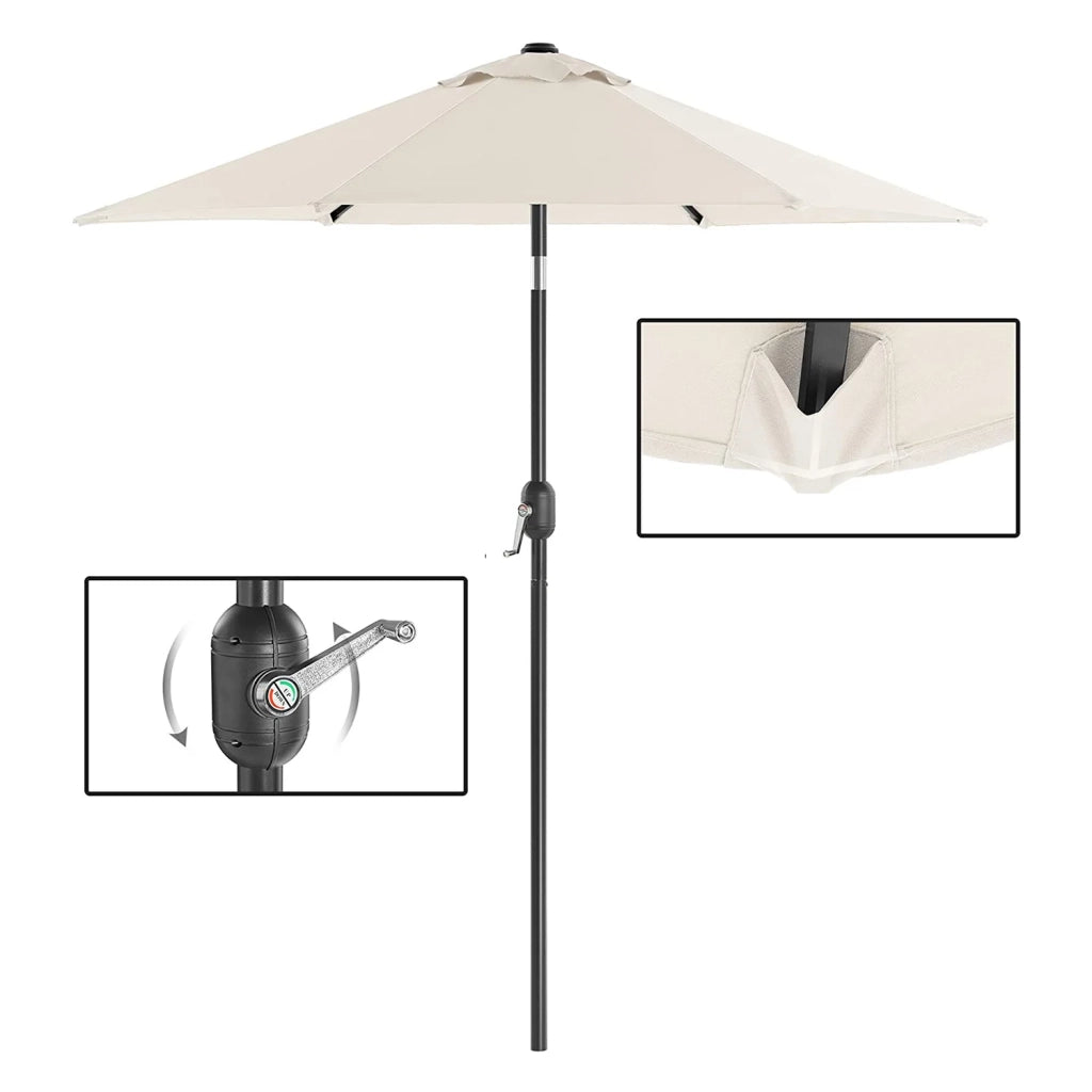 Ombrellone da giardino 2 mt palo ombrellone e stecche metalliche basculanti non incluse per giardino balcone terrazzo esterno piscina spiaggia beige 12_0001774