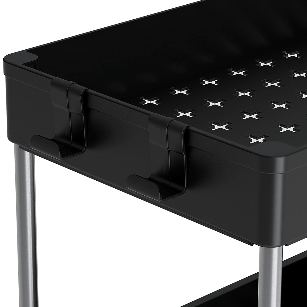 Set 2 Organizer Sottolavello Nero Bagno Cucina Cassetto Scorrevole Salvaspazio