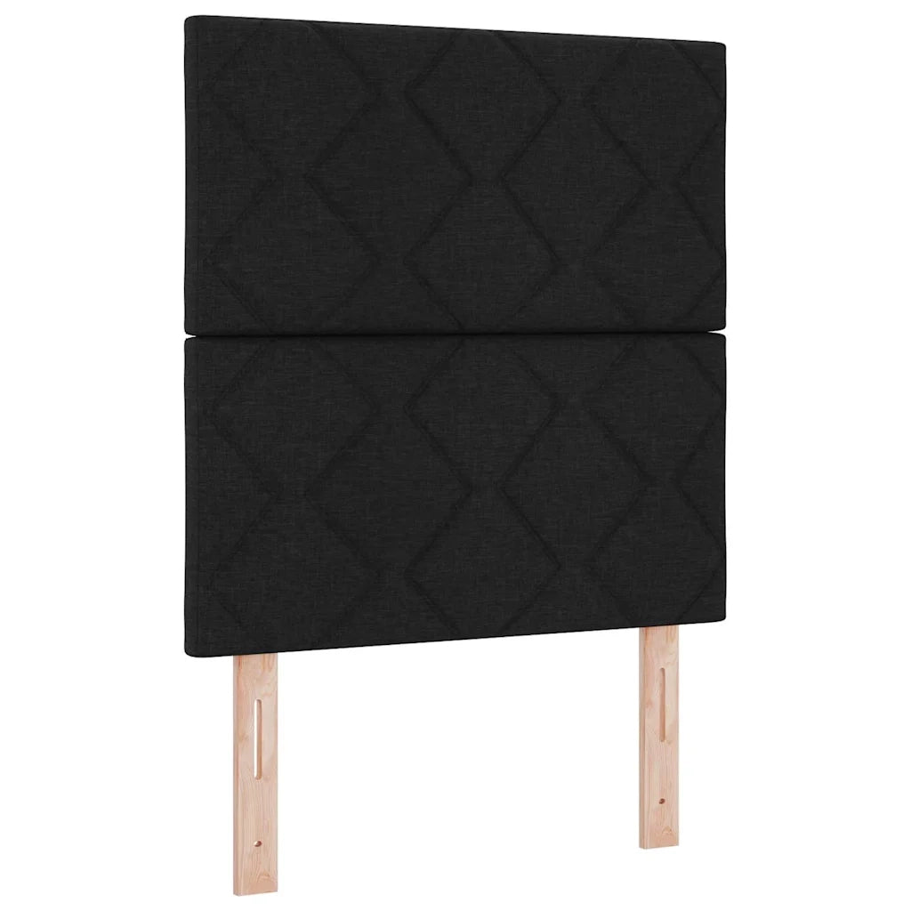 Struttura del letto con testiera-Giroletto Nero 80 x 200 cm Tessuto 230919