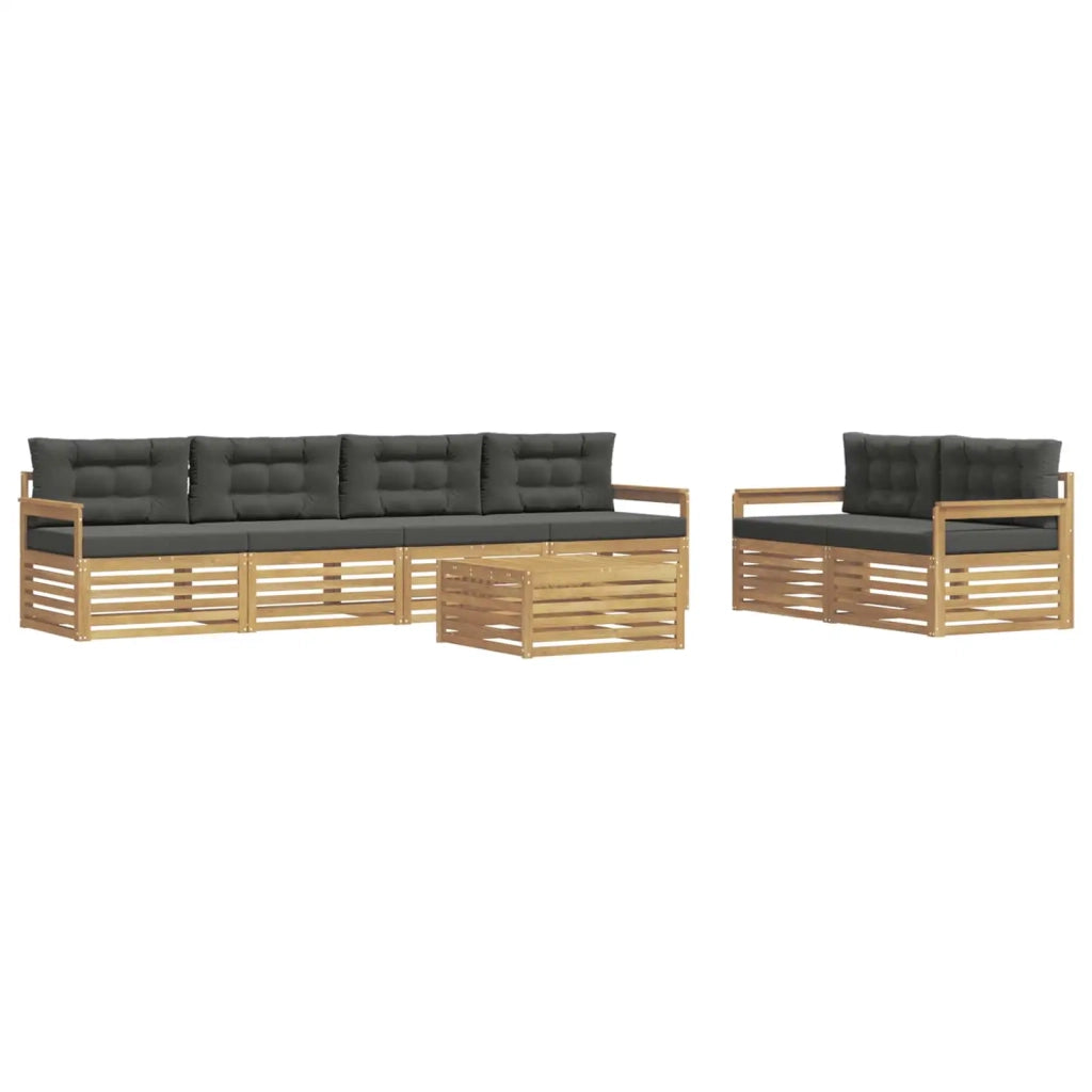 Set di divani da esterno 7 pz Bianco e Antracite Poliestere 3390072
