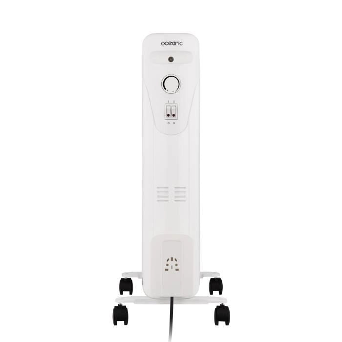 Radiatore del bagno di olio elettrico - 2000 watt - oceanico - 3 poteri - 9 elementi - mobile - bianco