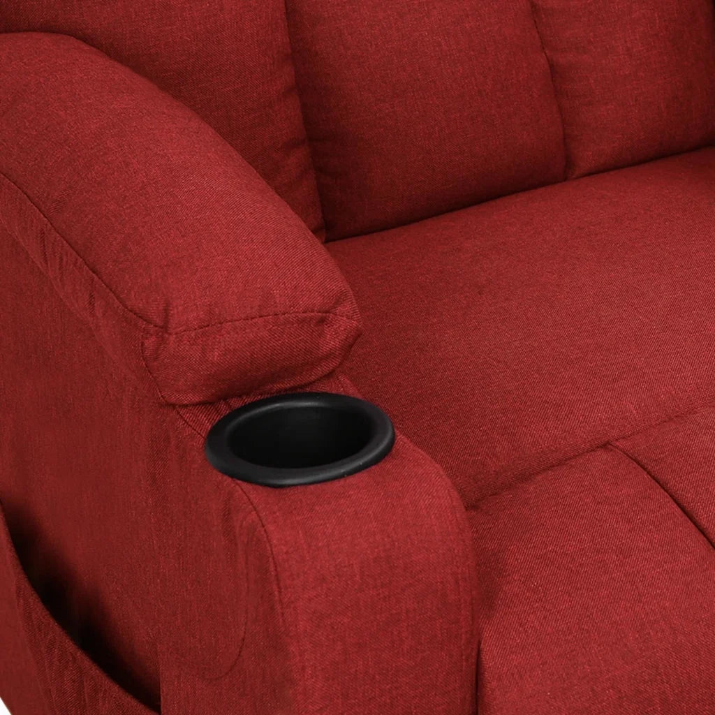 Divano Sedia-Poltrona Reclinabile in Tessuto Rosso Vino 764756