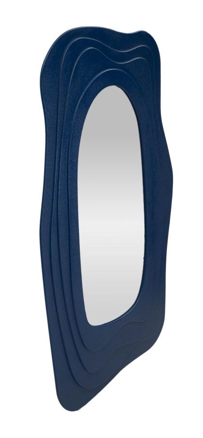 Specchio da Muro Dafne Blu 90x4x165 cm in MDF e Specchio Blu