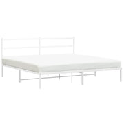 Letto matrimoniale | Letto per adulti | Giroletto con Testiera Metallo Bianco 180x200 cm
