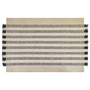 Tappeto in lana bianco sporco nero 160 x 230 cm fatto a mano con nappe moderne